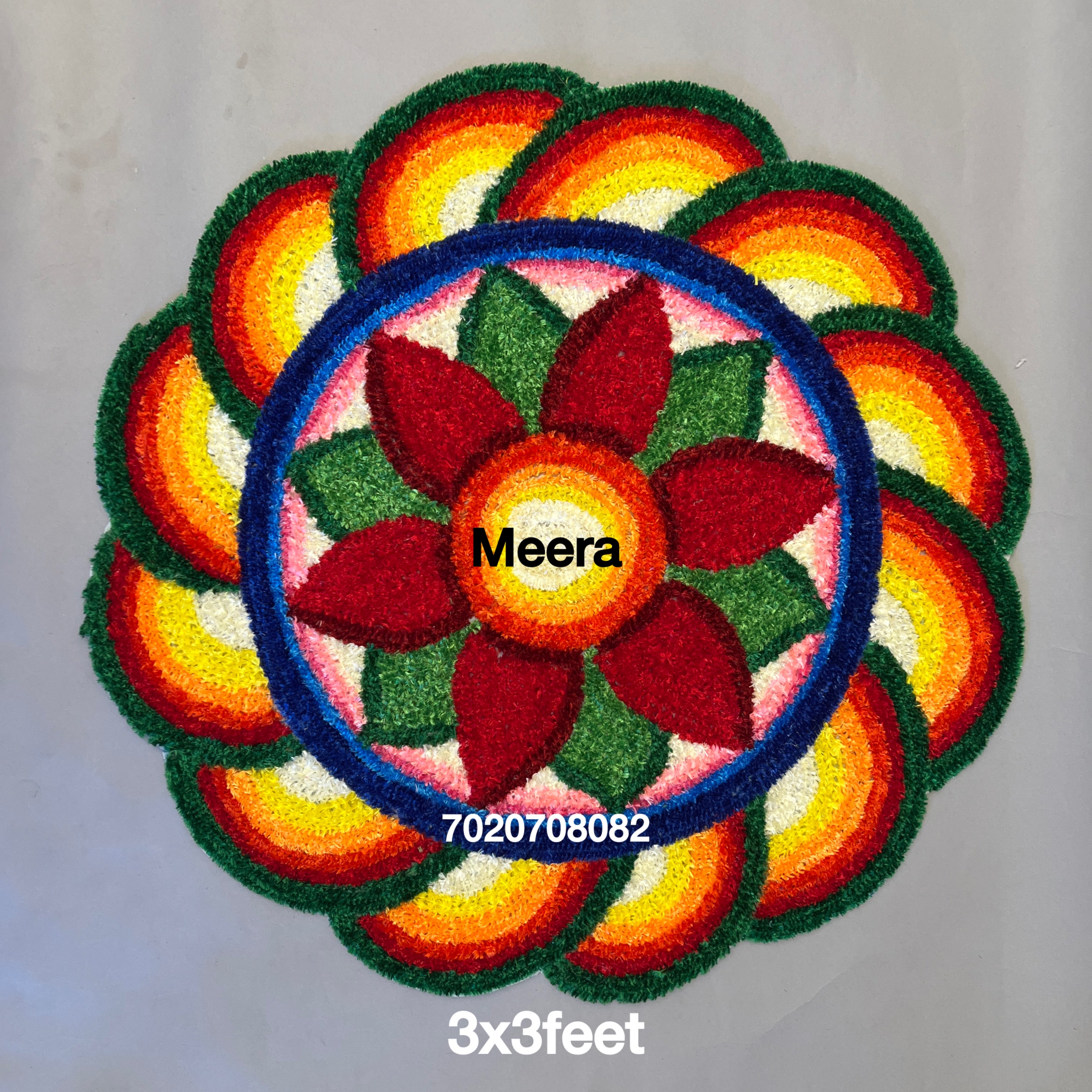 Red Flower Round Designs