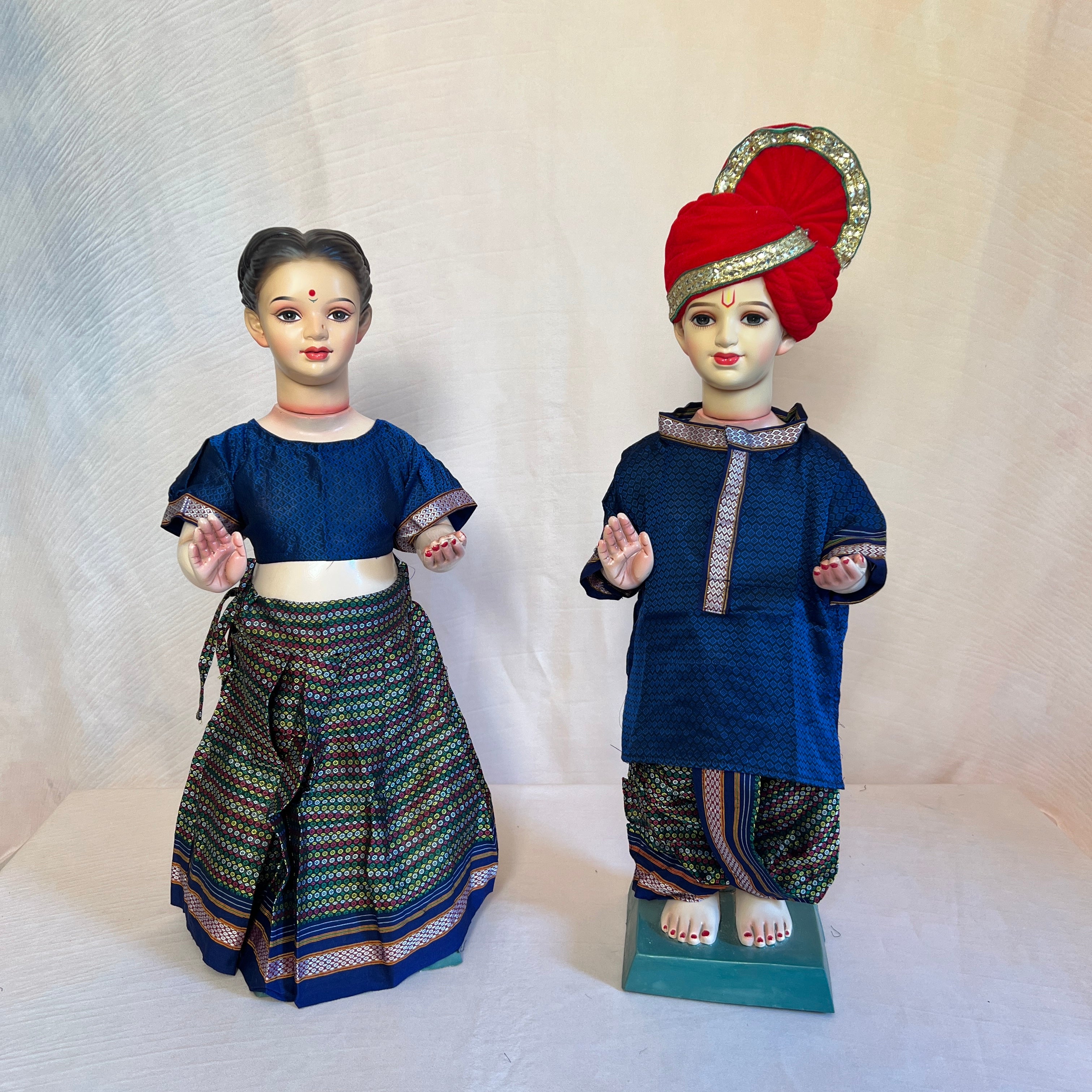 Blue + Multicolour Gauri Ganesha Traditional Dress