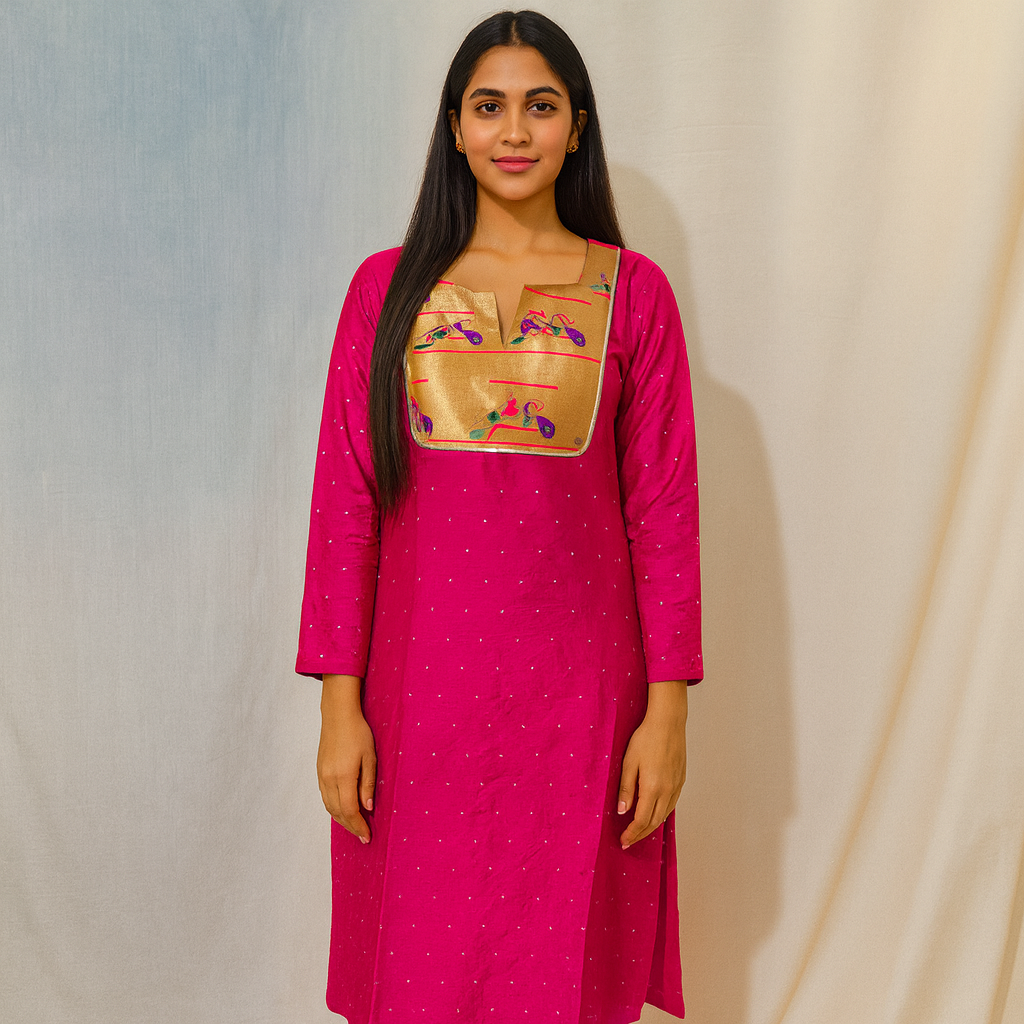 Rani Pink - Vastraa – Paithani Patch Edit