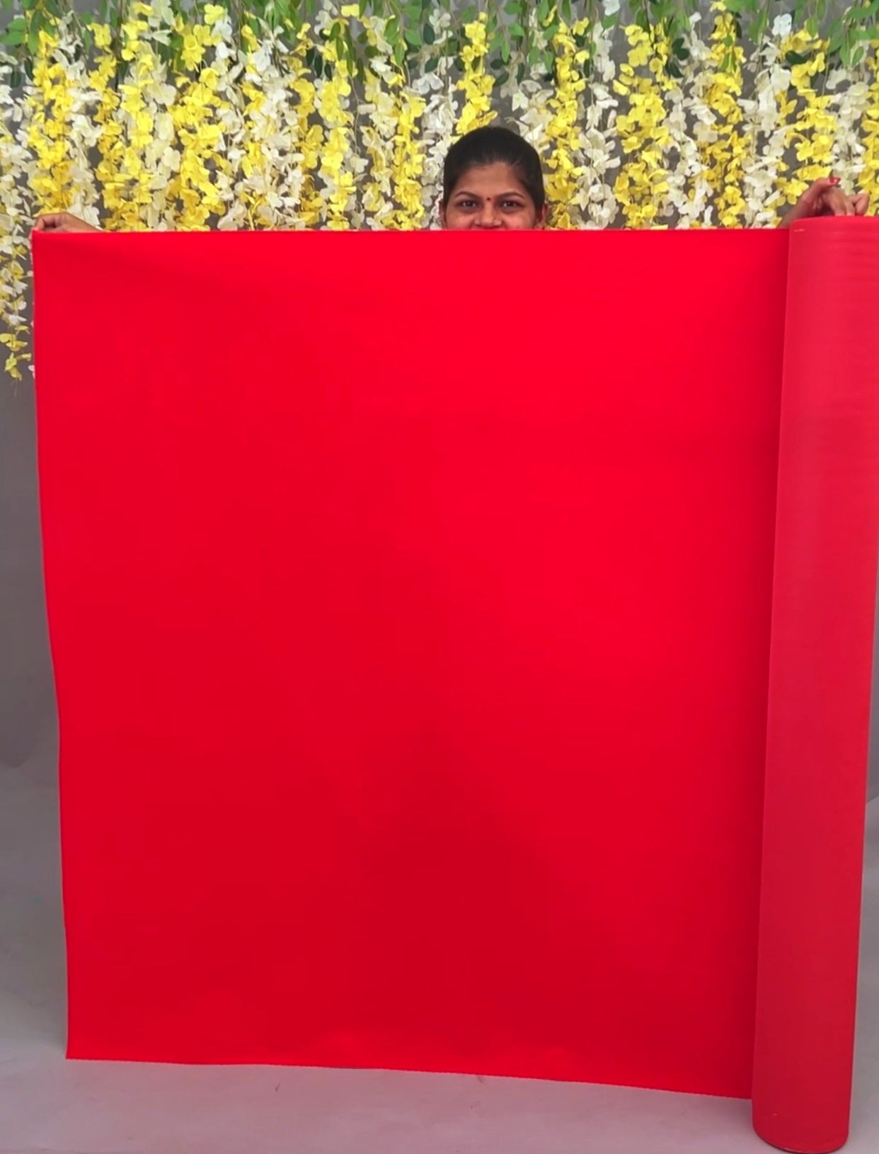 Red Cloth for Pooja : Fine micro velvet fabric