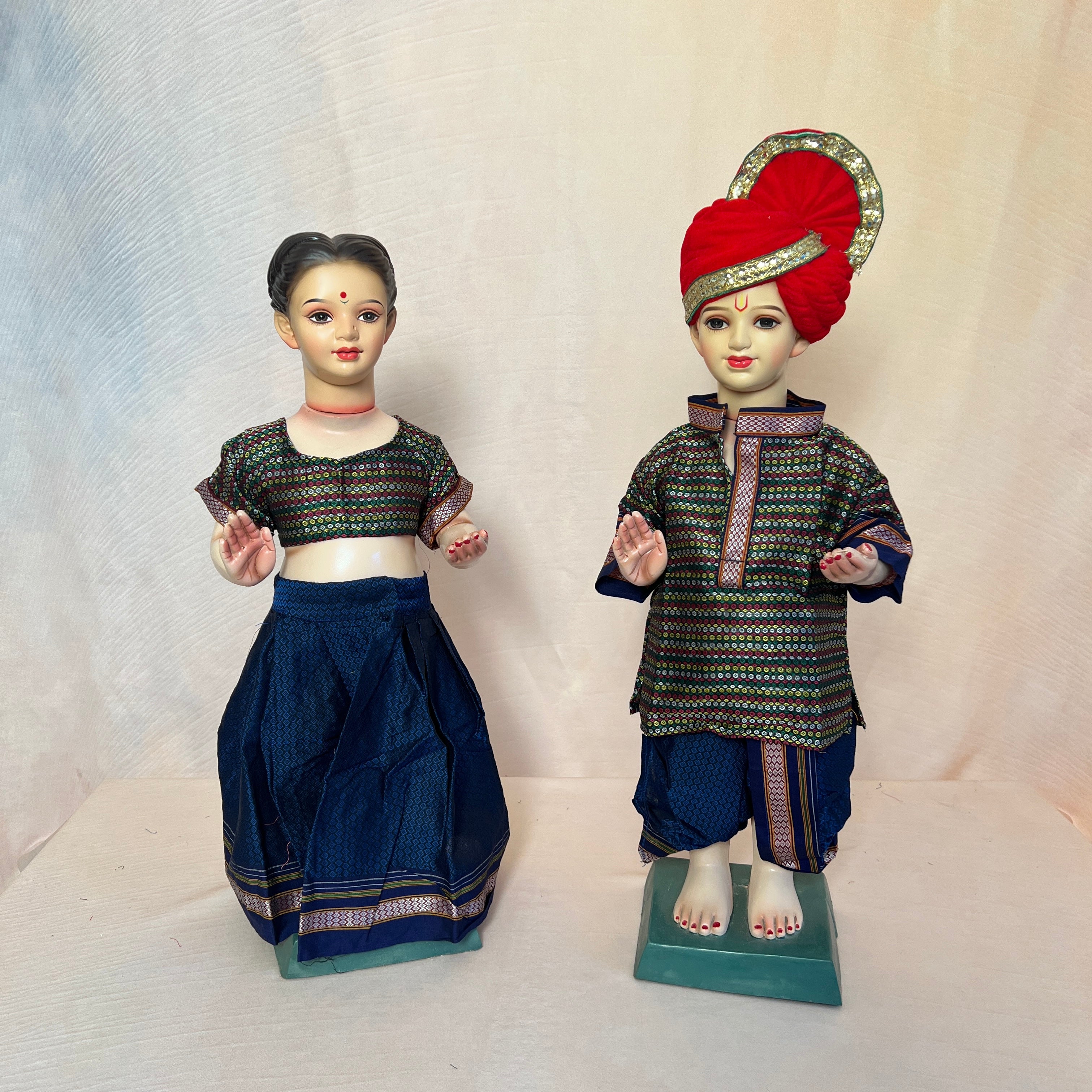 MultiColour + Blue Gauri Ganesha Traditional Dress