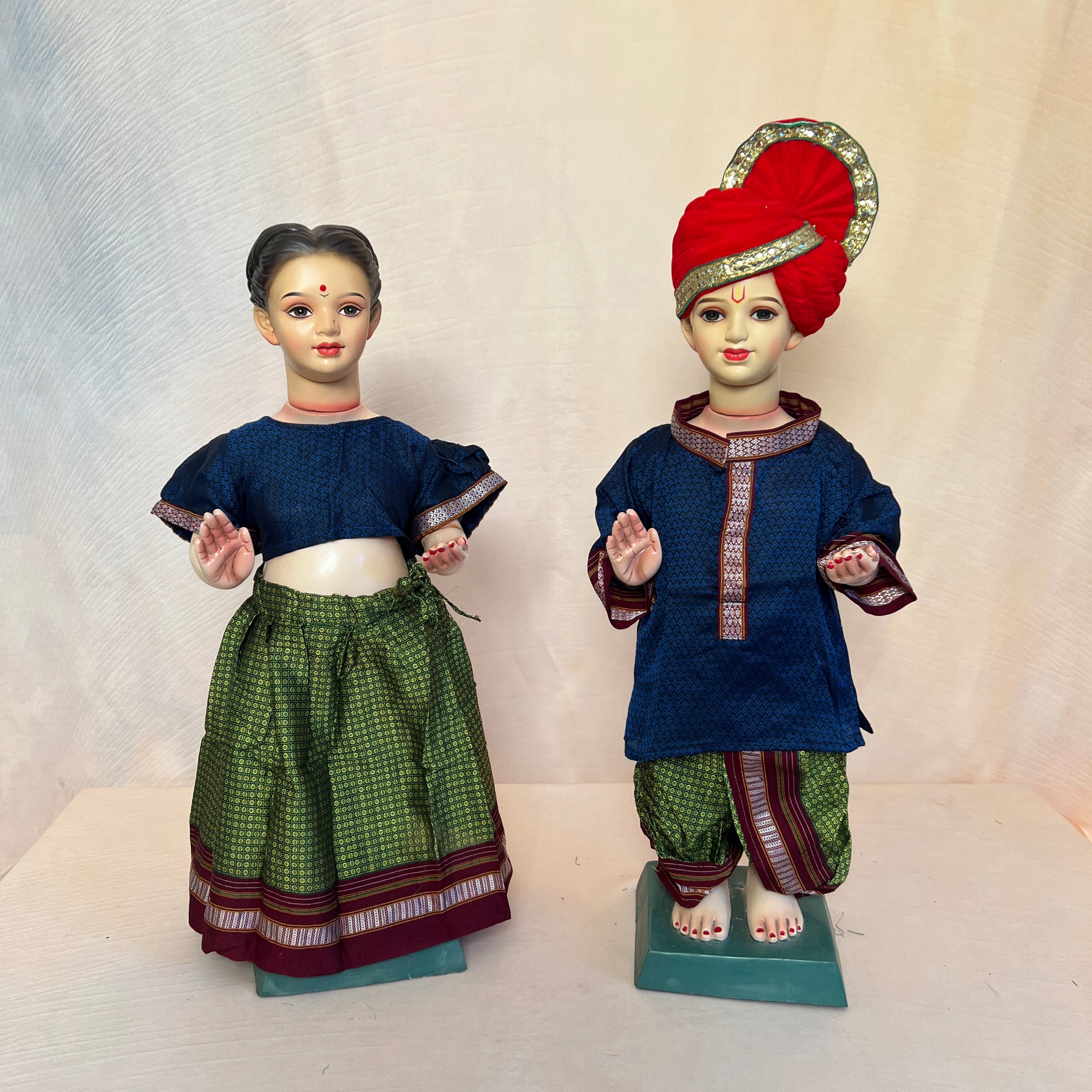 Blue + Green Gauri Ganesha Traditional Dress