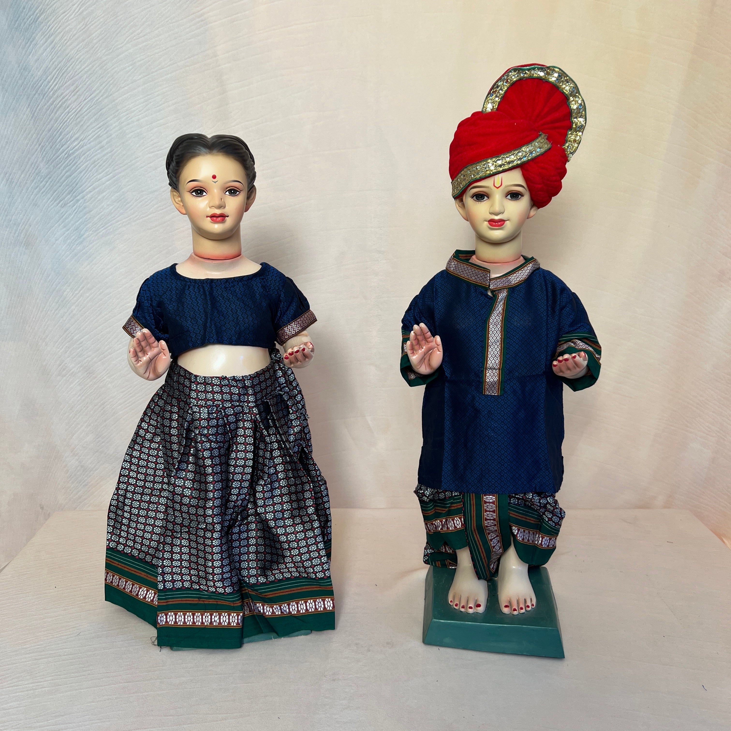 Blue + Gray Gauri Ganesha Traditional Dress