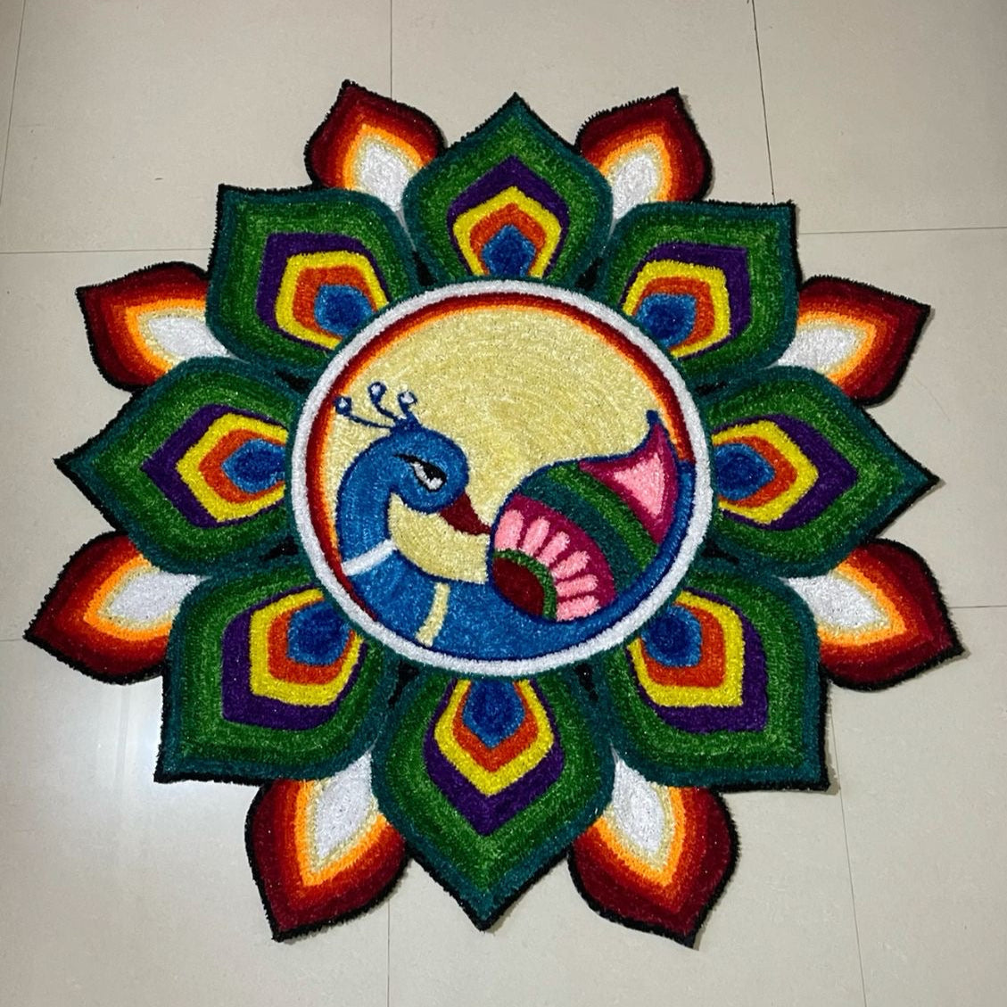 Blue Peacock Round Designs