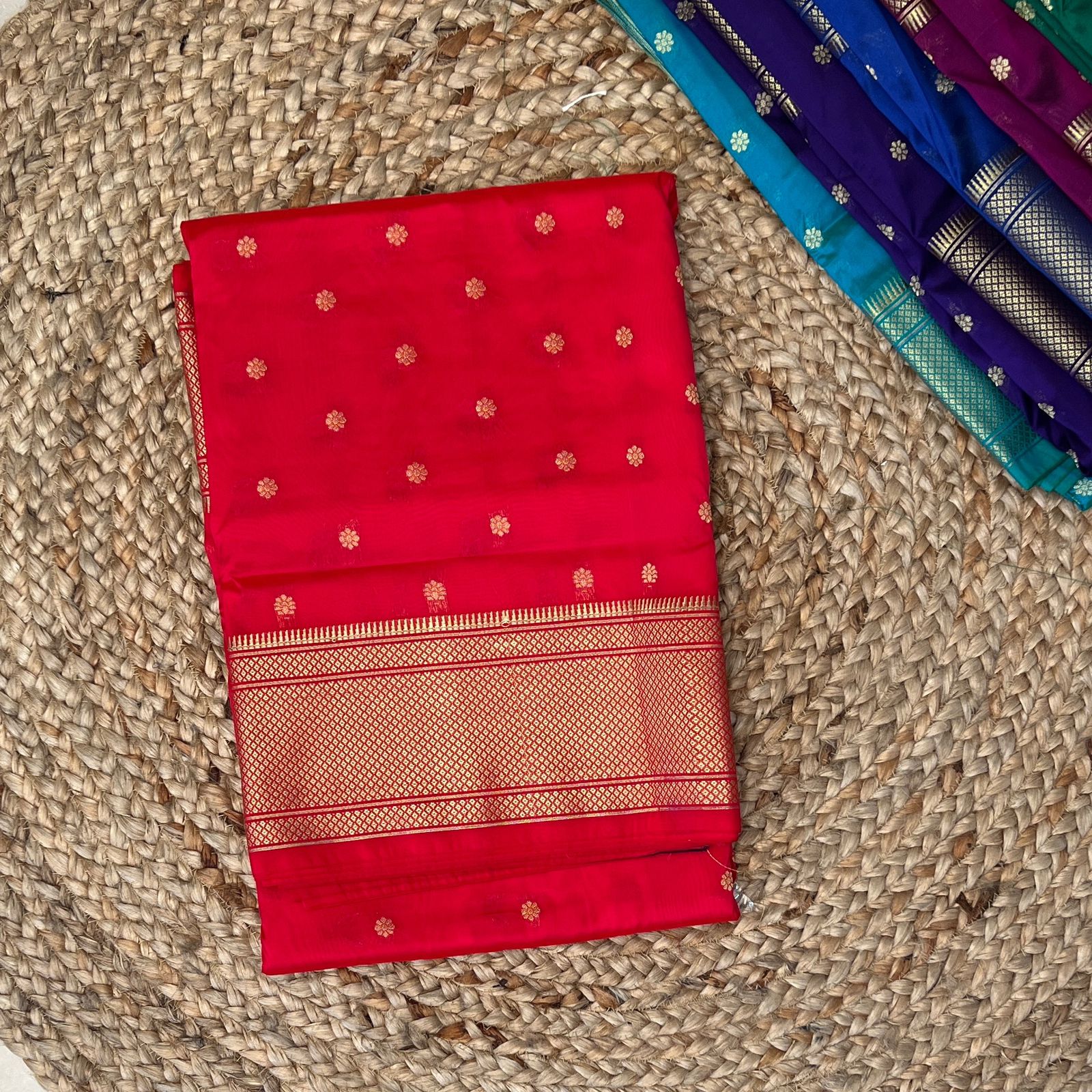 Hot Pink Kalanjali Semi Silk Paithani