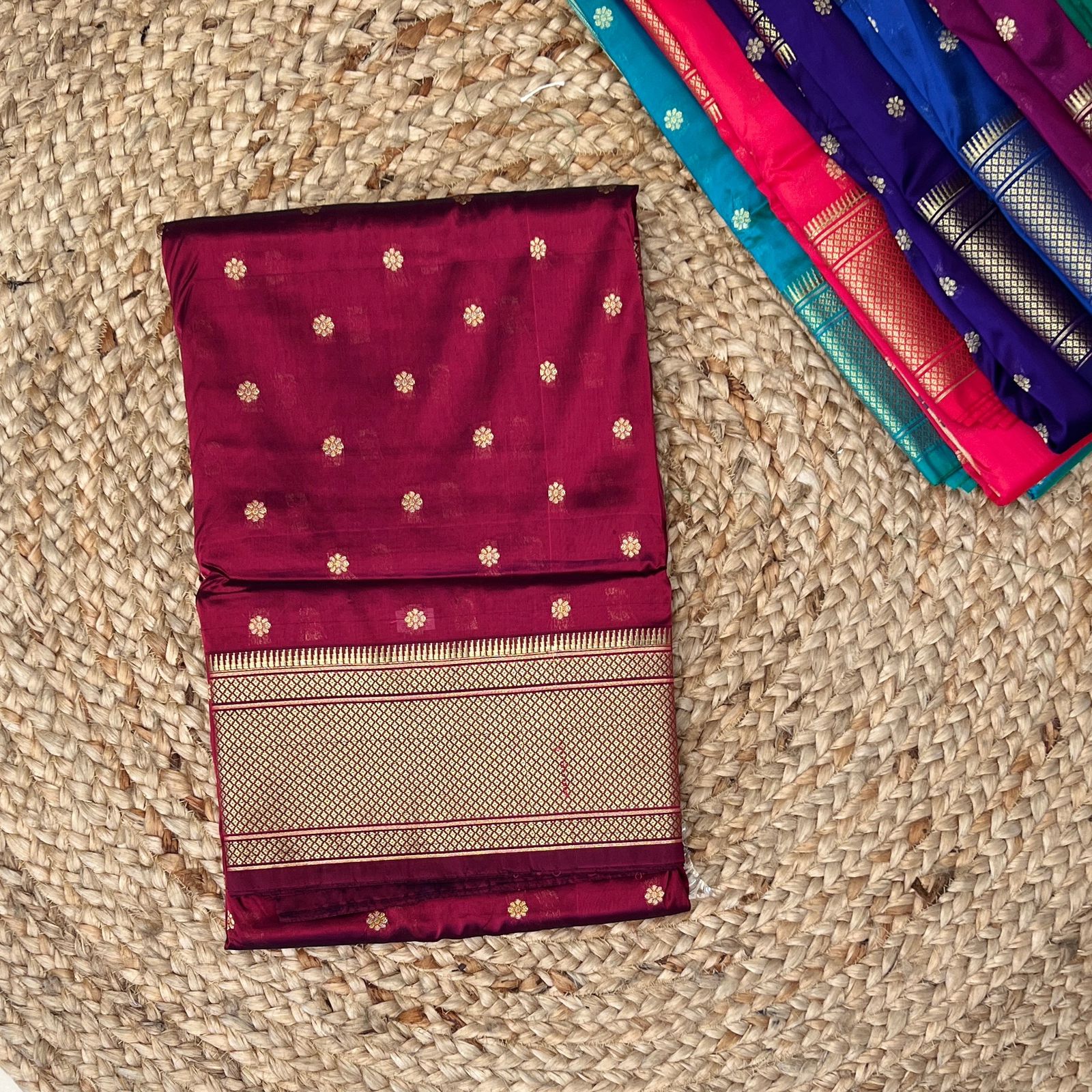 Maroon Kalanjali Semi Silk Paithani