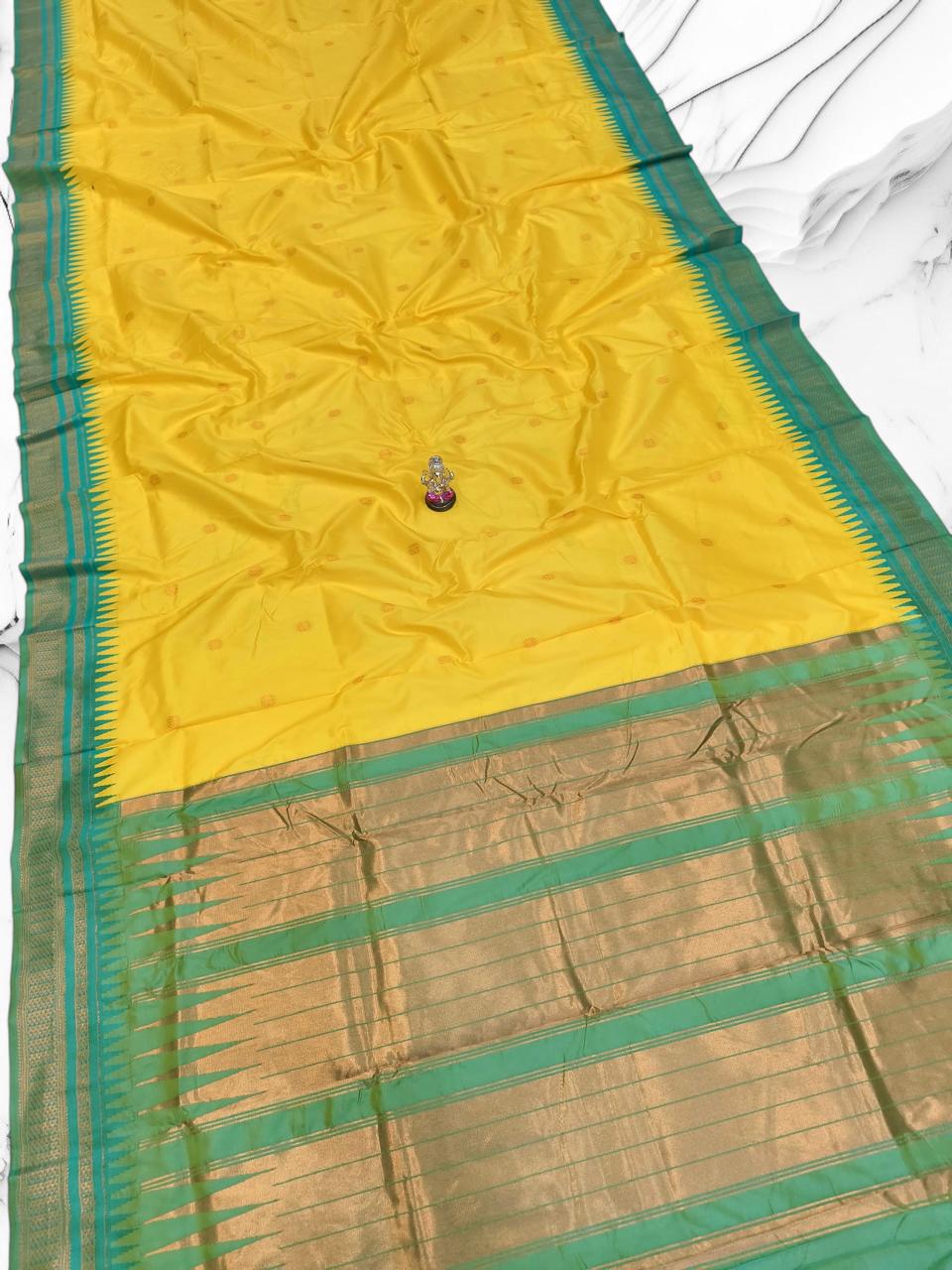 Yellow Semi Silk Ilkal Saree