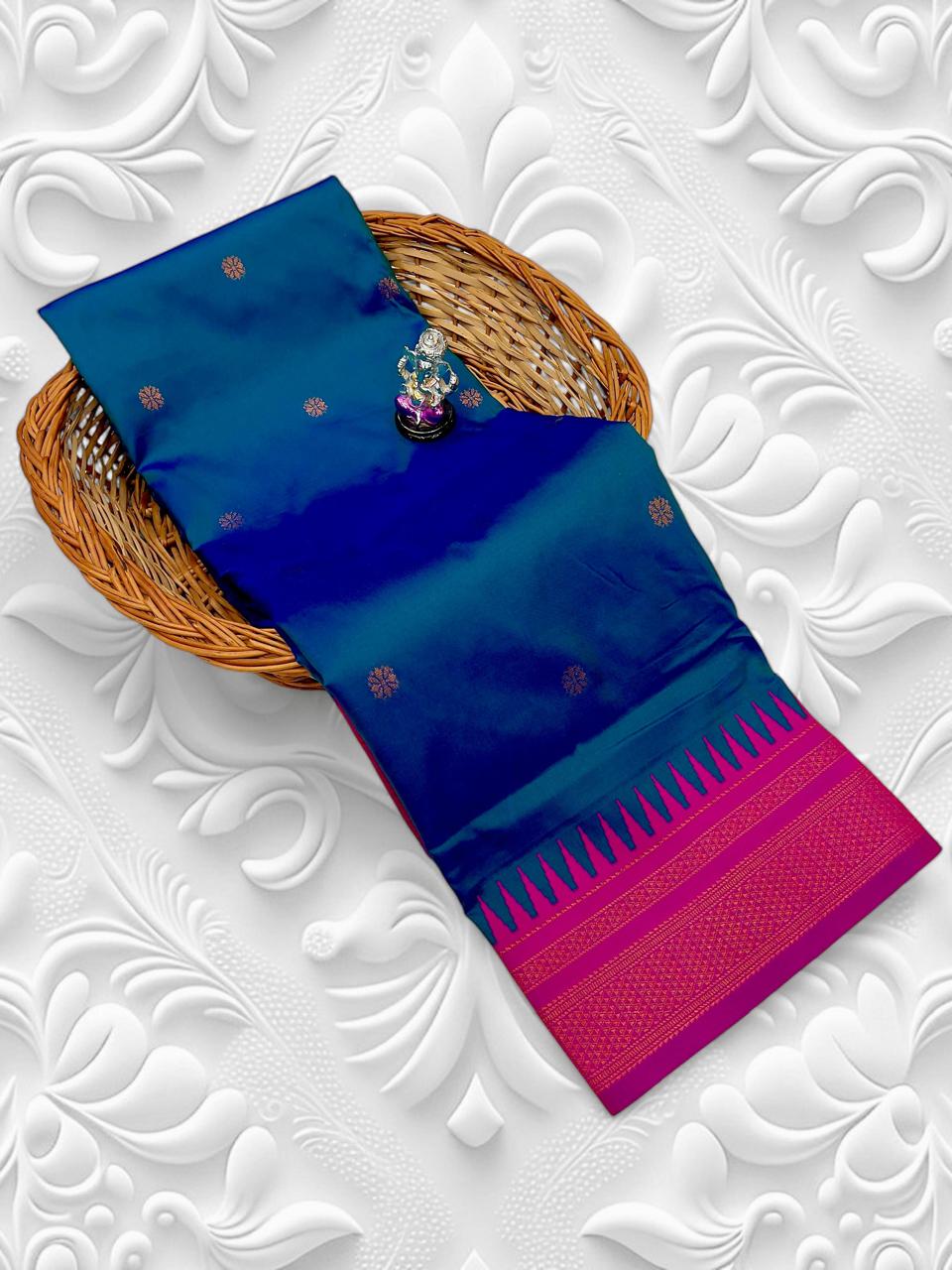 Morpankhi green Semi Silk Ilkal Saree