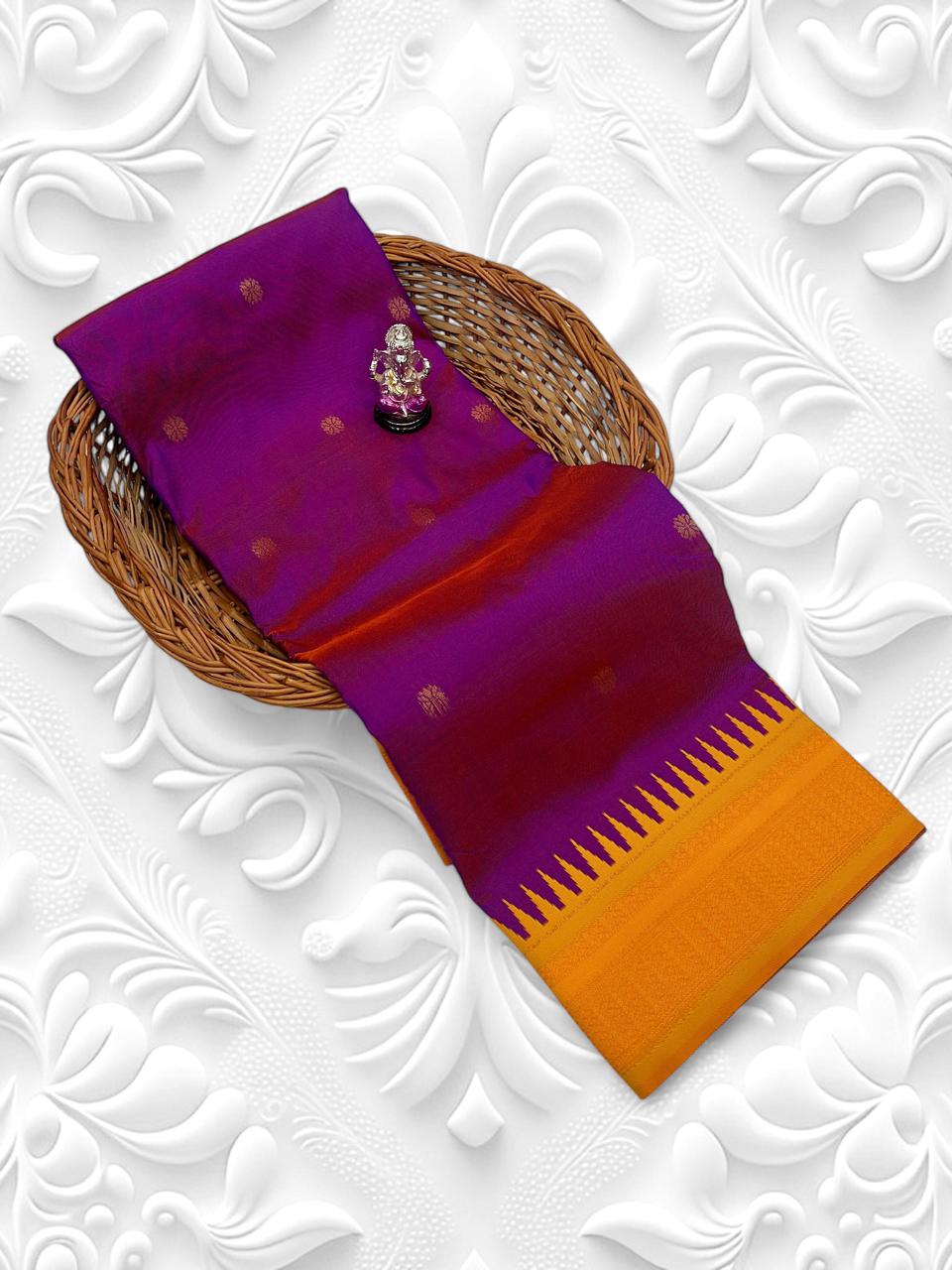 Purple Semi Silk Ilkal Saree