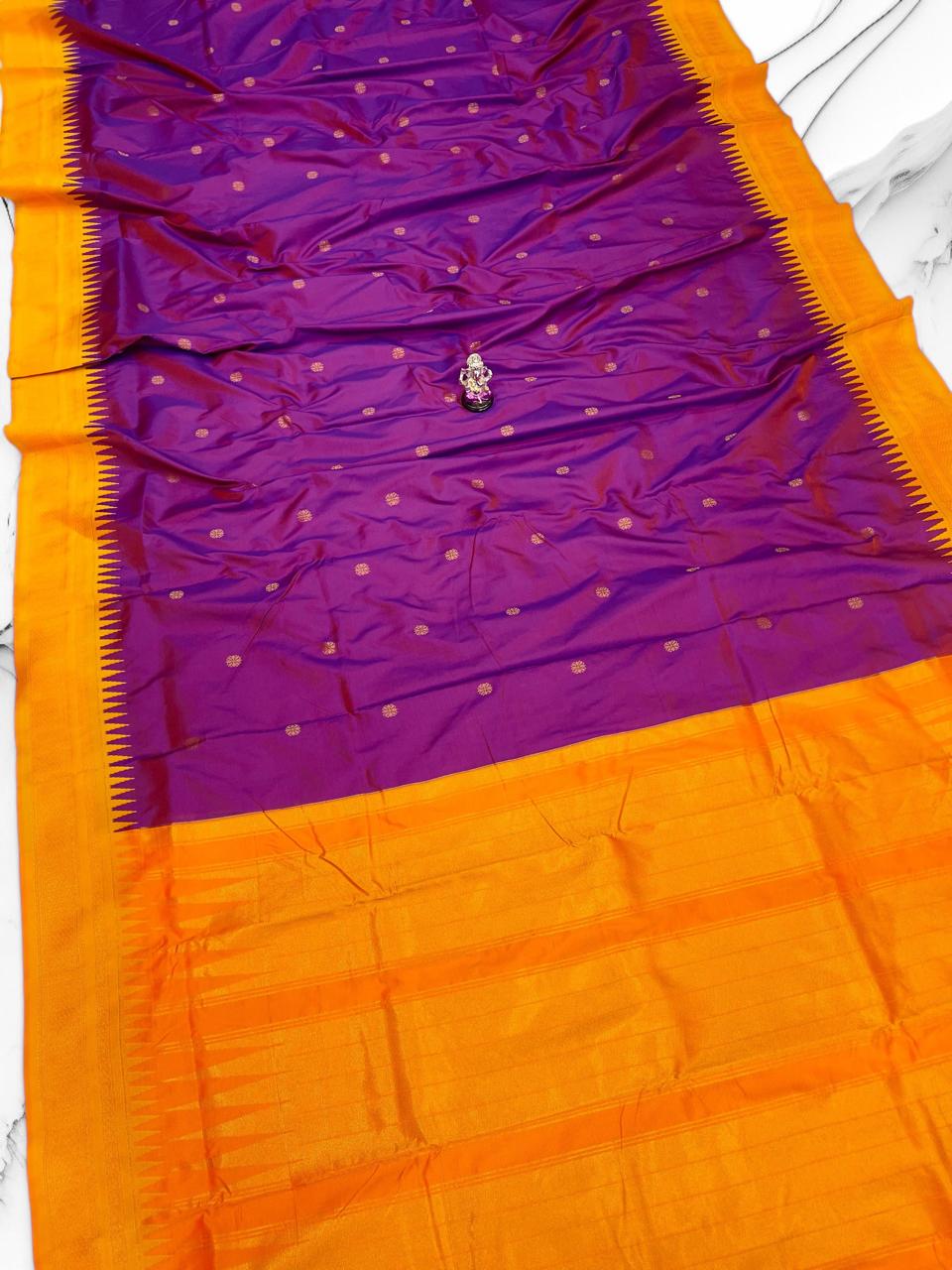 Purple Semi Silk Ilkal Saree