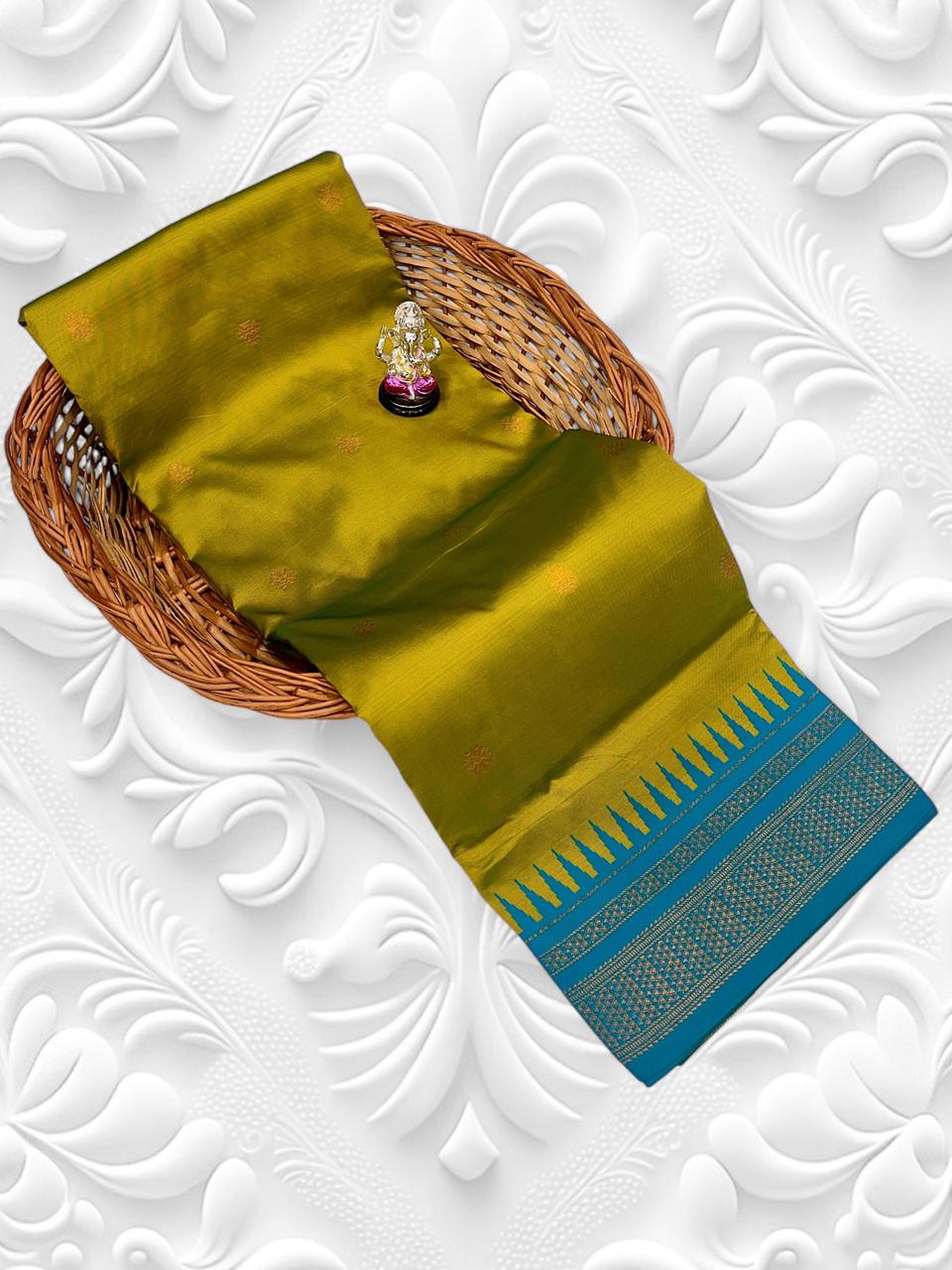 Mehandi Green Semi Silk Ilkal Saree