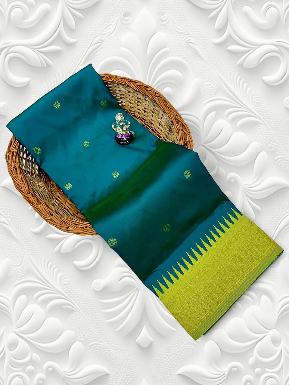 Seagreen Semi Silk Ilkal Saree