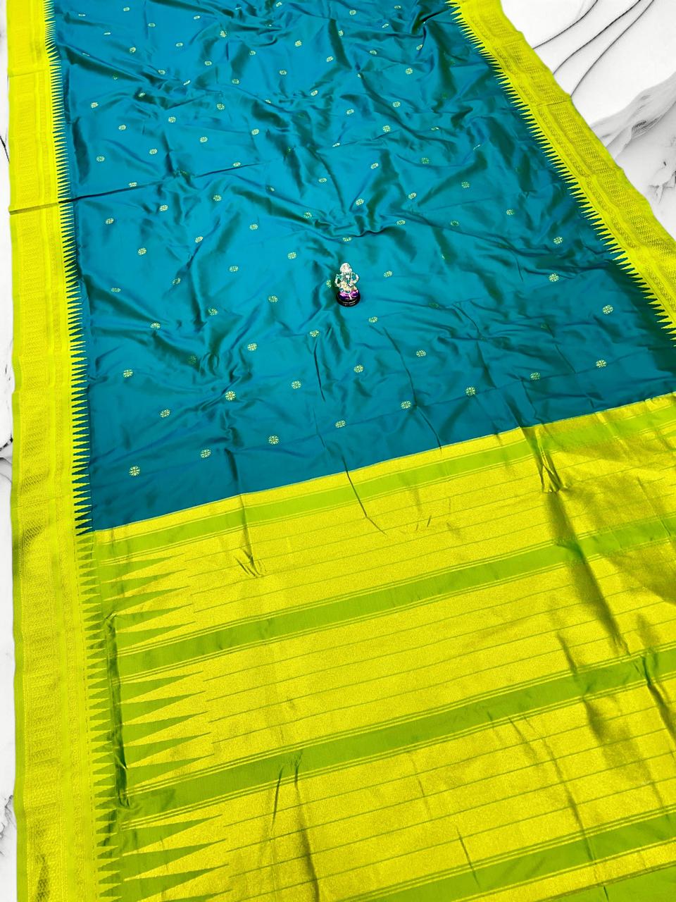 Seagreen Semi Silk Ilkal Saree