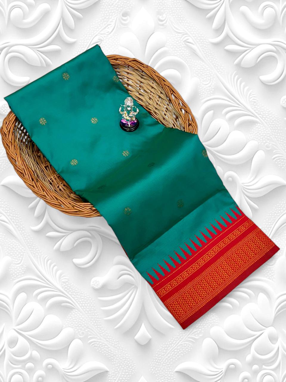 Morpankhi with red Semi Silk Ilkal Saree