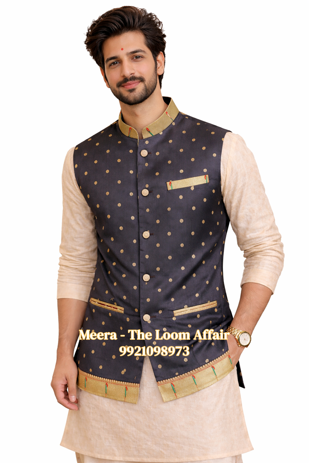 Black Muniya Border Paithani Jacaket