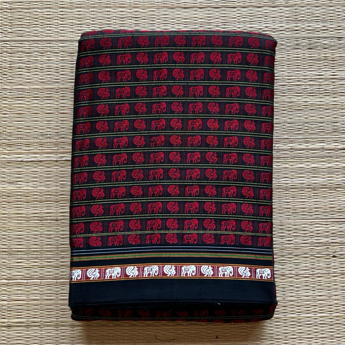 Dual tone red hath mor print with black border