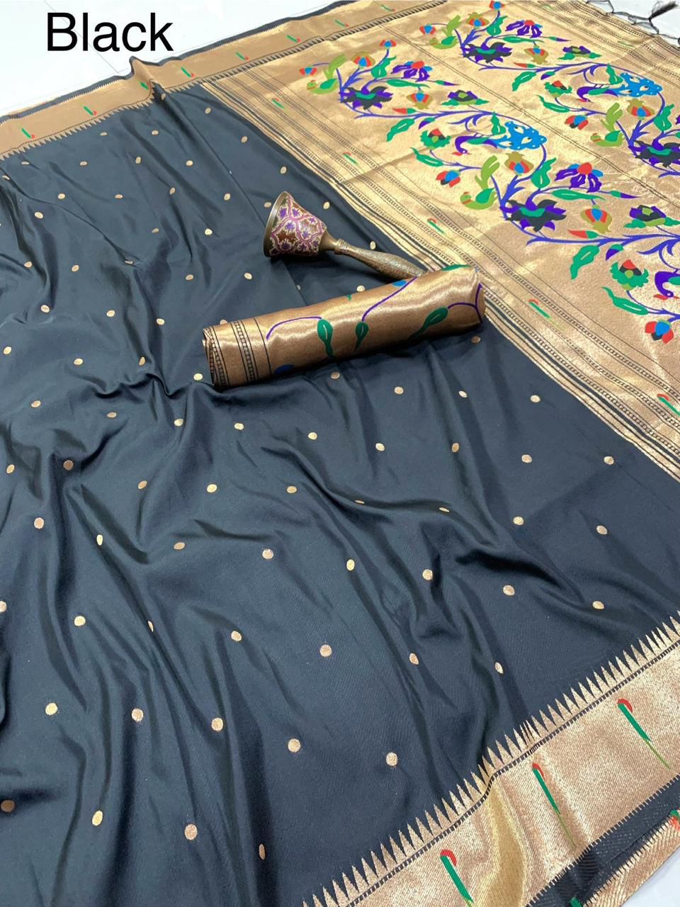 Muniya Border Semi Silk Paithani - Image 11