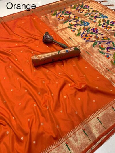 Muniya Border Semi Silk Paithani