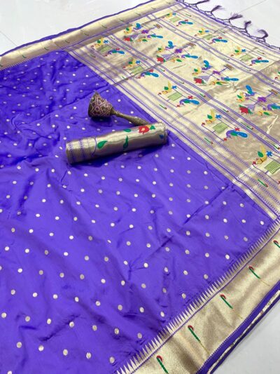Dense Muniya Border Semi Silk Paithani