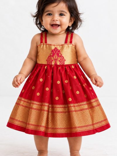 Kalanjali Paithani frock